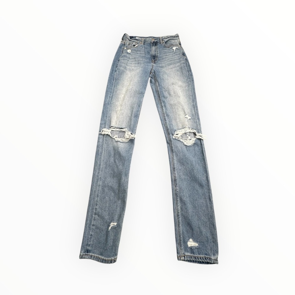 American Eagle Outfitters High Rise Distressed Light Blue Jeans